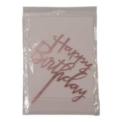 Happy Birthday - plexiglass topper - μικρό - ροζ