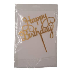 Happy Birthday - plexiglass topper - μικρό - χρυσό